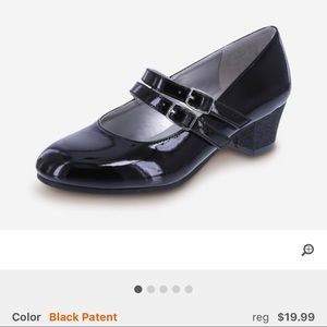 Little girl black Mary Janes shoes